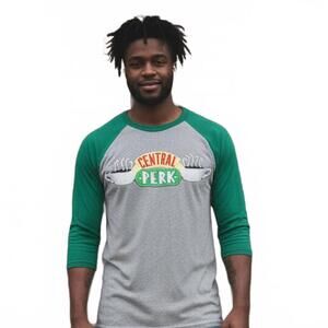 T-Shirt / Friends Central Perk Coffee Shop Raglan T-Shirt / F-R-I-E-N-D-S / New